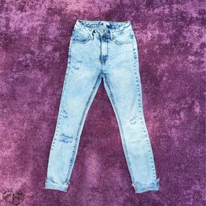 Skinny Stone Washed Denim Pants ~